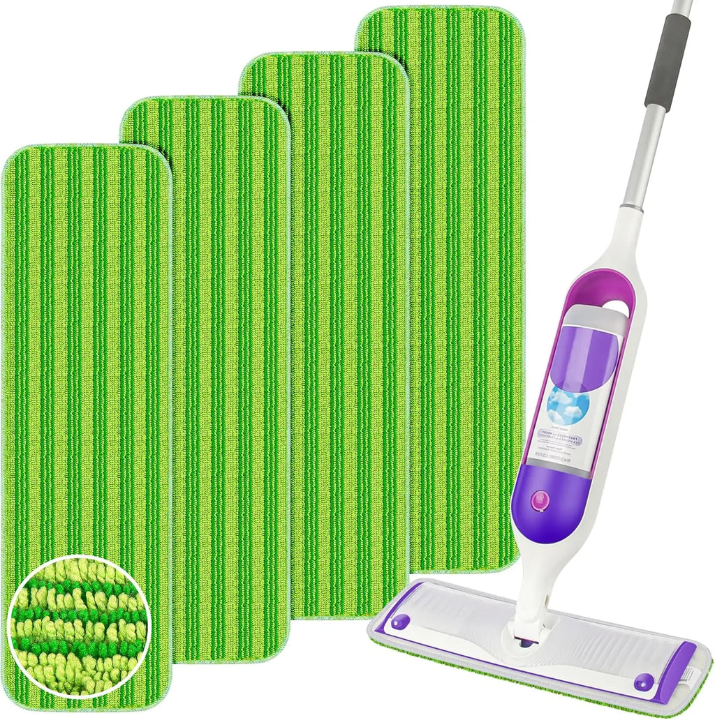 Swiffer PowerMop Washable Microfiber Refills, 4-Pack, 15' Wet Mopping Cloths for Multi-Surface Floors, Green