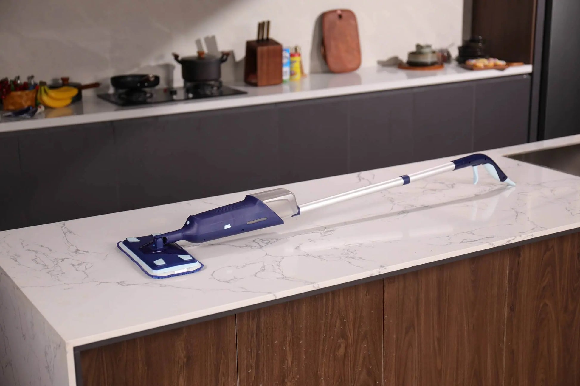 Double Bottle Spray Mop Series - Enspoway Dust Floor Mop with Washable Pads x3 for Wet Dry Home Bathroom Office Commercial for Hardwood Laminate Wood Marble Tiles Ceramic Floor Cleaning