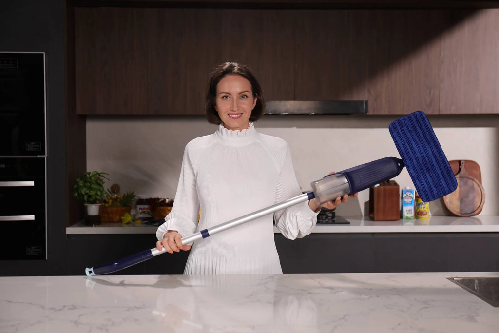 Double Bottle Spray Mop Series - Enspoway Dust Floor Mop with Washable Pads x3 for Wet Dry Home Bathroom Office Commercial for Hardwood Laminate Wood Marble Tiles Ceramic Floor Cleaning