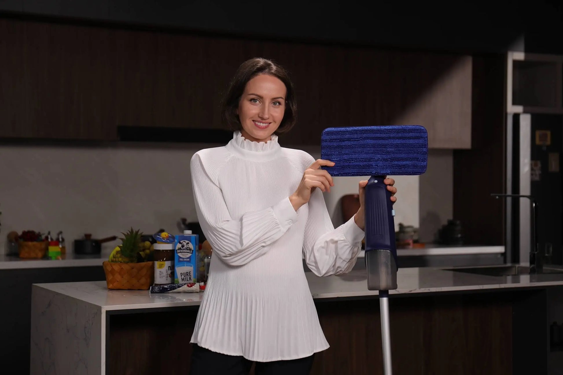 Double Bottle Spray Mop Series - Enspoway Dust Floor Mop with Washable Pads x3 for Wet Dry Home Bathroom Office Commercial for Hardwood Laminate Wood Marble Tiles Ceramic Floor Cleaning