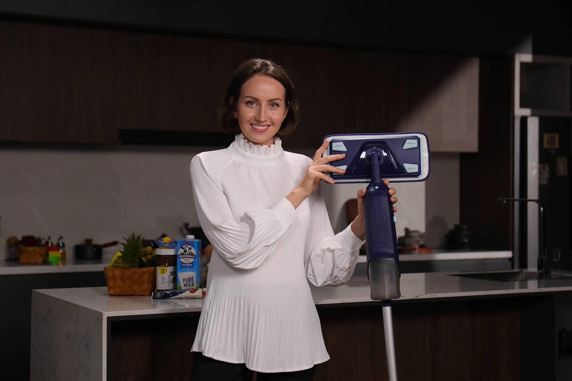 Double Bottle Spray Mop Series - Enspoway Dust Floor Mop with Washable Pads x3 for Wet Dry Home Bathroom Office Commercial for Hardwood Laminate Wood Marble Tiles Ceramic Floor Cleaning