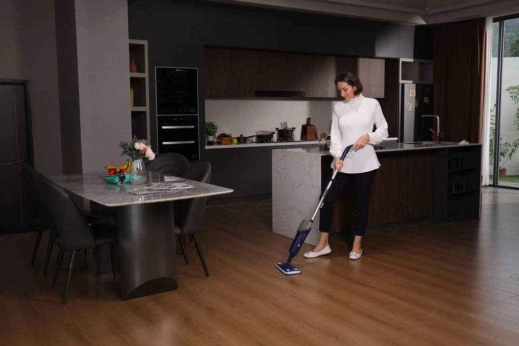 Double Bottle Spray Mop Series - Enspoway Dust Floor Mop with Washable Pads x3 for Wet Dry Home Bathroom Office Commercial for Hardwood Laminate Wood Marble Tiles Ceramic Floor Cleaning