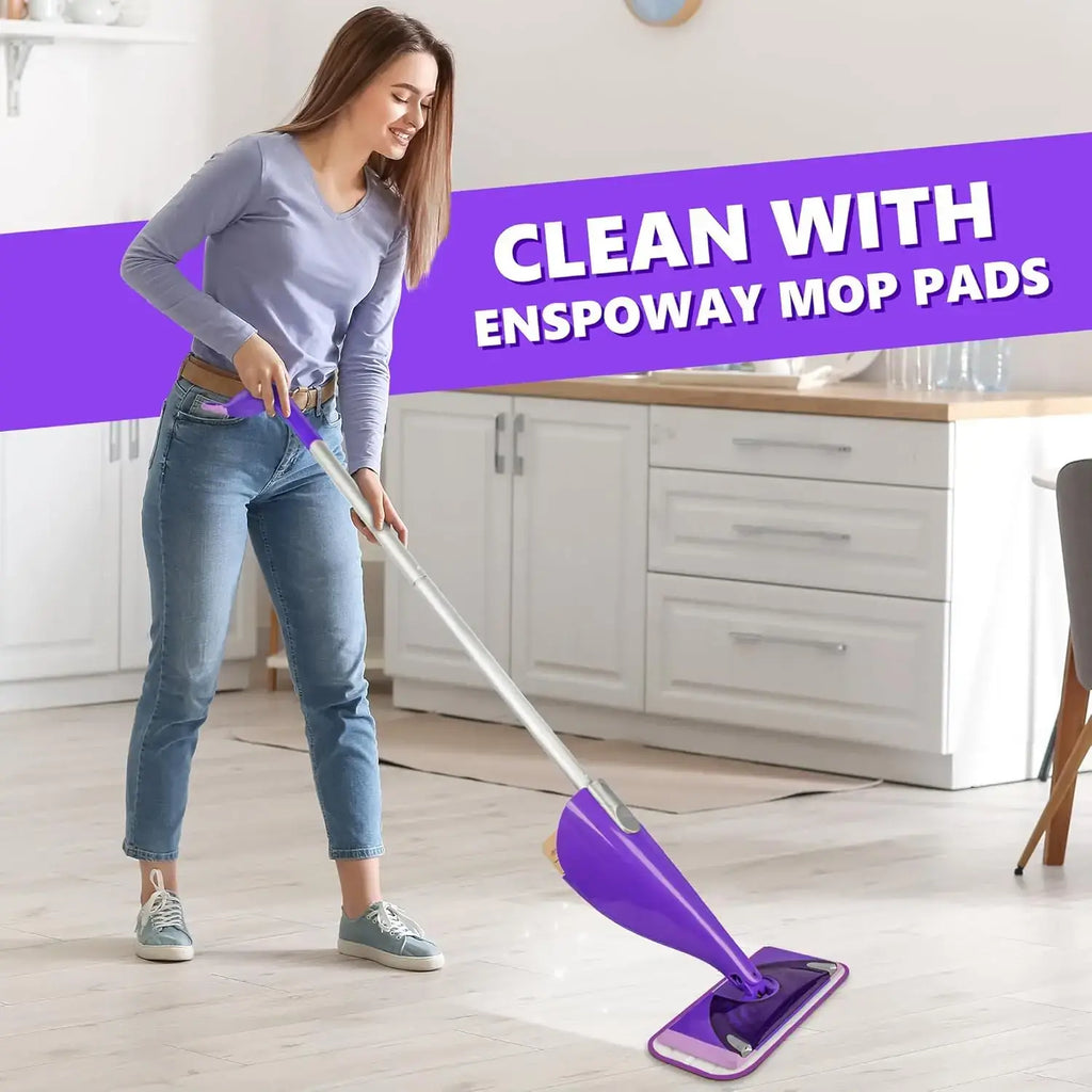 6 Pack Reusable Mop Pads Compatible with Swiffer Wet Jet Mops, Microfiber Wet Jet Pads Refills Washable Dry Wet Mopping Cloths for Swiffer WetJet 12" Mop All Purpose Hardwood Floor Cleaning, Purple