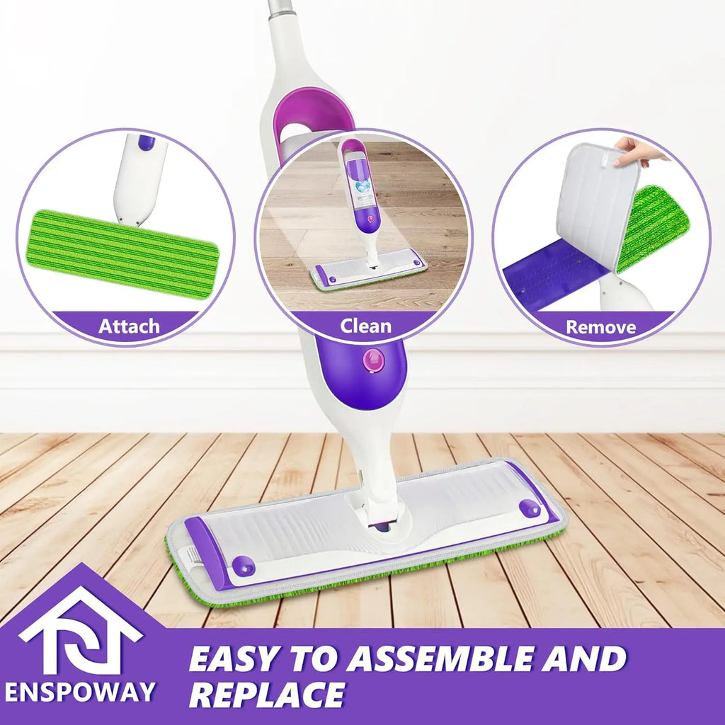 Swiffer PowerMop Washable Microfiber Refills, 4-Pack, 15' Wet Mopping Cloths for Multi-Surface Floors, Green