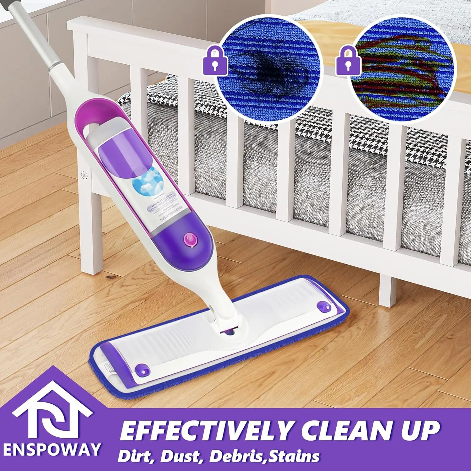 Reusable Mop Refills Pads for Swiffer PowerMop, 4 Pack Power Mop Refill Pads Microfiber Power Mop Pads Washable 15” Wet Pads Mopping Cloths for Multi-Surface & All Types of Floors, Blue