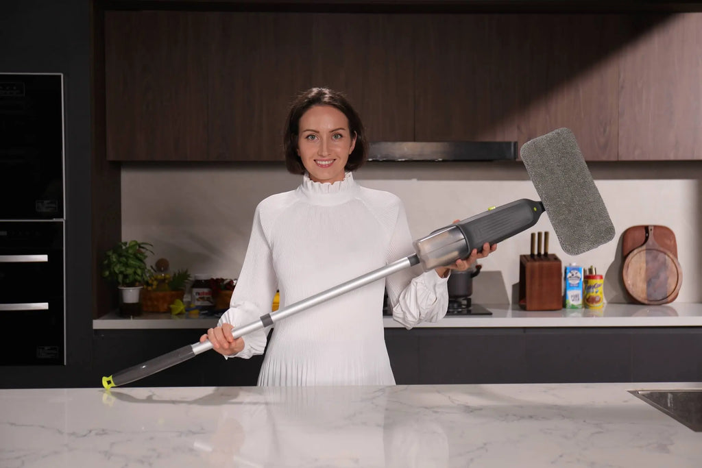 Double Bottle Spray Mop Series - Enspoway Dust Floor Mop with Washable Pads x3 for Wet Dry Home Bathroom Office Commercial for Hardwood Laminate Wood Marble Tiles Ceramic Floor Cleaning