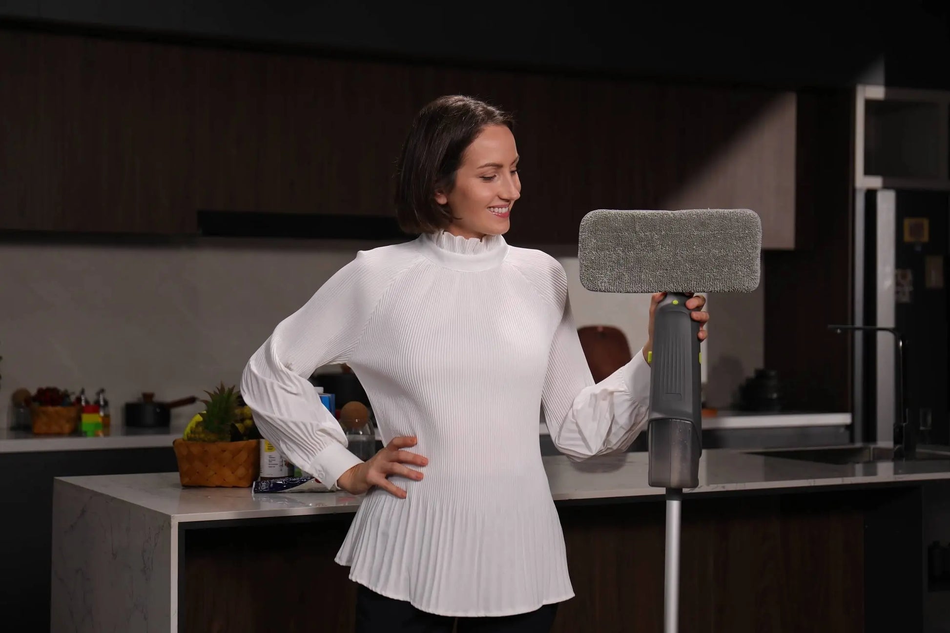 Double Bottle Spray Mop Series - Enspoway Dust Floor Mop with Washable Pads x3 for Wet Dry Home Bathroom Office Commercial for Hardwood Laminate Wood Marble Tiles Ceramic Floor Cleaning