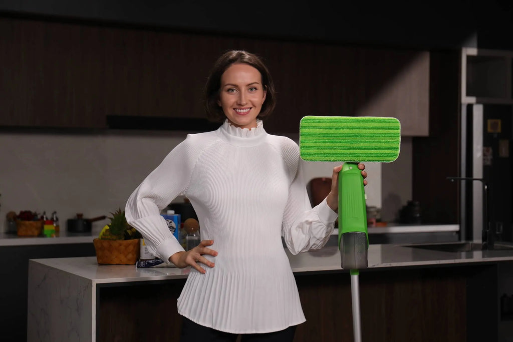 Double Bottle Spray Mop Series - Enspoway Dust Floor Mop with Washable Pads x3 for Wet Dry Home Bathroom Office Commercial for Hardwood Laminate Wood Marble Tiles Ceramic Floor Cleaning