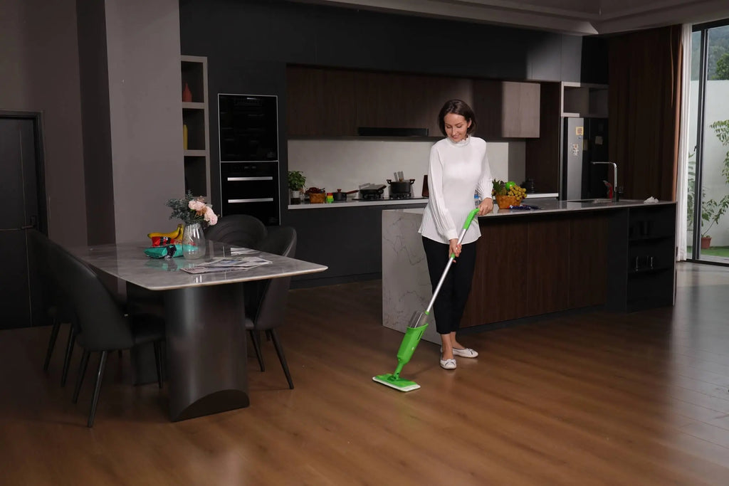 Double Bottle Spray Mop Series - Enspoway Dust Floor Mop with Washable Pads x3 for Wet Dry Home Bathroom Office Commercial for Hardwood Laminate Wood Marble Tiles Ceramic Floor Cleaning