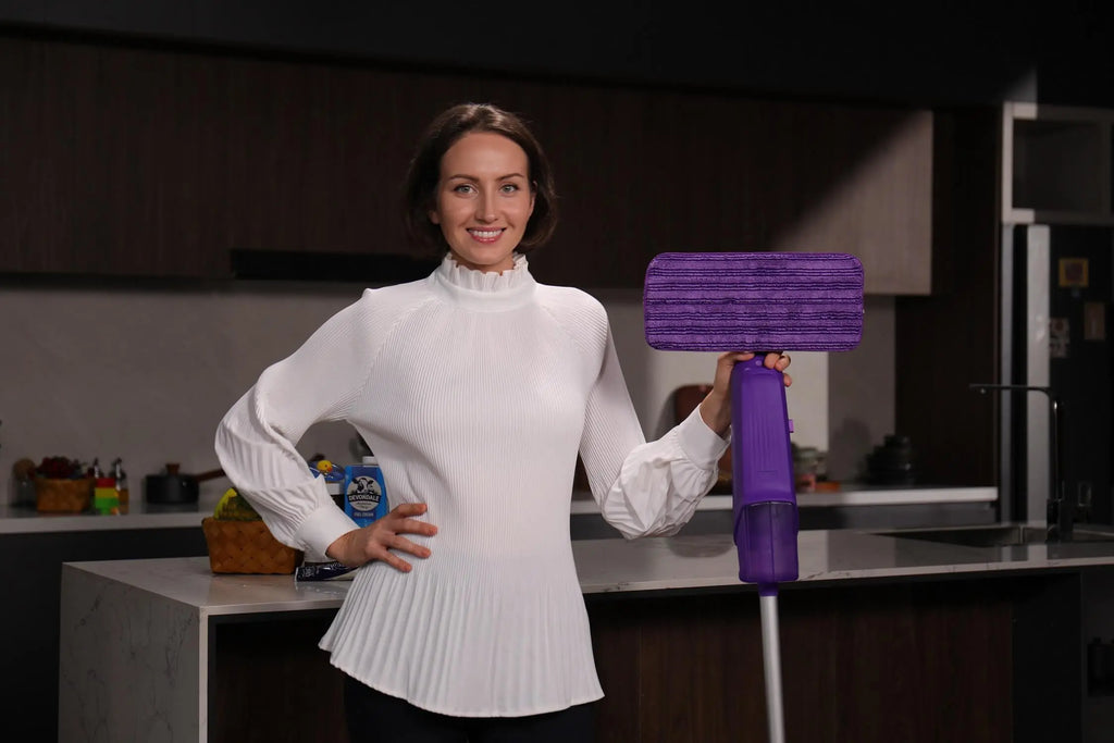 Double Bottle Spray Mop Series - Enspoway Dust Floor Mop with Washable Pads x3 for Wet Dry Home Bathroom Office Commercial for Hardwood Laminate Wood Marble Tiles Ceramic Floor Cleaning