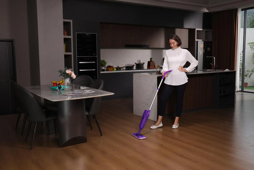 Double Bottle Spray Mop Series - Enspoway Dust Floor Mop with Washable Pads x3 for Wet Dry Home Bathroom Office Commercial for Hardwood Laminate Wood Marble Tiles Ceramic Floor Cleaning