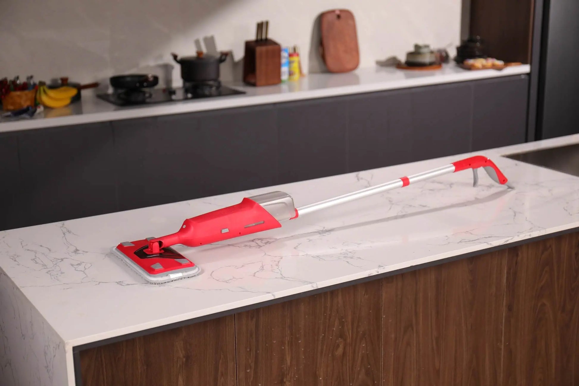 Double Bottle Spray Mop Series - Enspoway Dust Floor Mop with Washable Pads x3 for Wet Dry Home Bathroom Office Commercial for Hardwood Laminate Wood Marble Tiles Ceramic Floor Cleaning