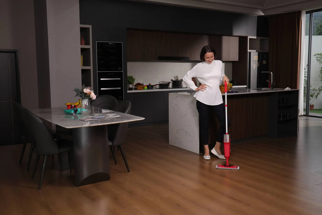 Double Bottle Spray Mop Series - Enspoway Dust Floor Mop with Washable Pads x3 for Wet Dry Home Bathroom Office Commercial for Hardwood Laminate Wood Marble Tiles Ceramic Floor Cleaning