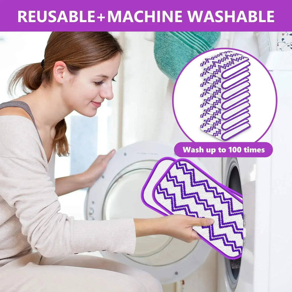 7 Pack Reusable Mop Pads Compatible with Swiffer Wet Jet- Thick Wet Pads Refills Microfiber WetJet Refills Washable Dry Mopping Cloths for Swiffer Wetjet 12" Spray Mop Wood Floor Cleaning