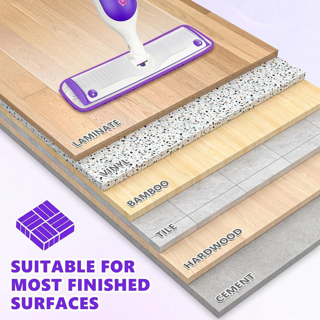 Reusable Mop Pads Compatible with Swiffer PowerMop - 6 Pack Microfiber Washable Mopping Pads for 13" 14" 15" Power Mop Multi-Surface Wood Floor Cleaning, Purple