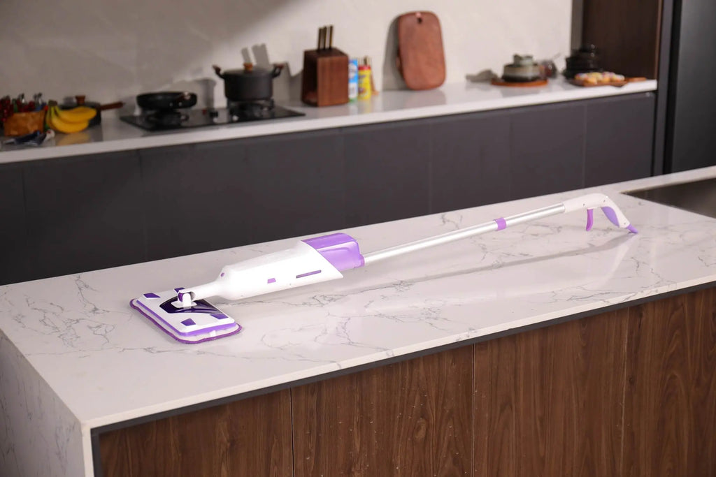 Double Bottle Spray Mop Series - Enspoway Dust Floor Mop with Washable Pads x3 for Wet Dry Home Bathroom Office Commercial for Hardwood Laminate Wood Marble Tiles Ceramic Floor Cleaning
